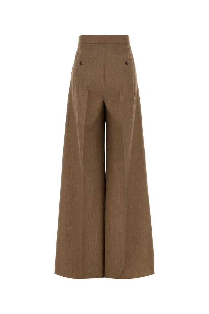 Biscuit Wool Teruel Flared Leg Pant Nocciola Fodera: Cotton Pantaloni