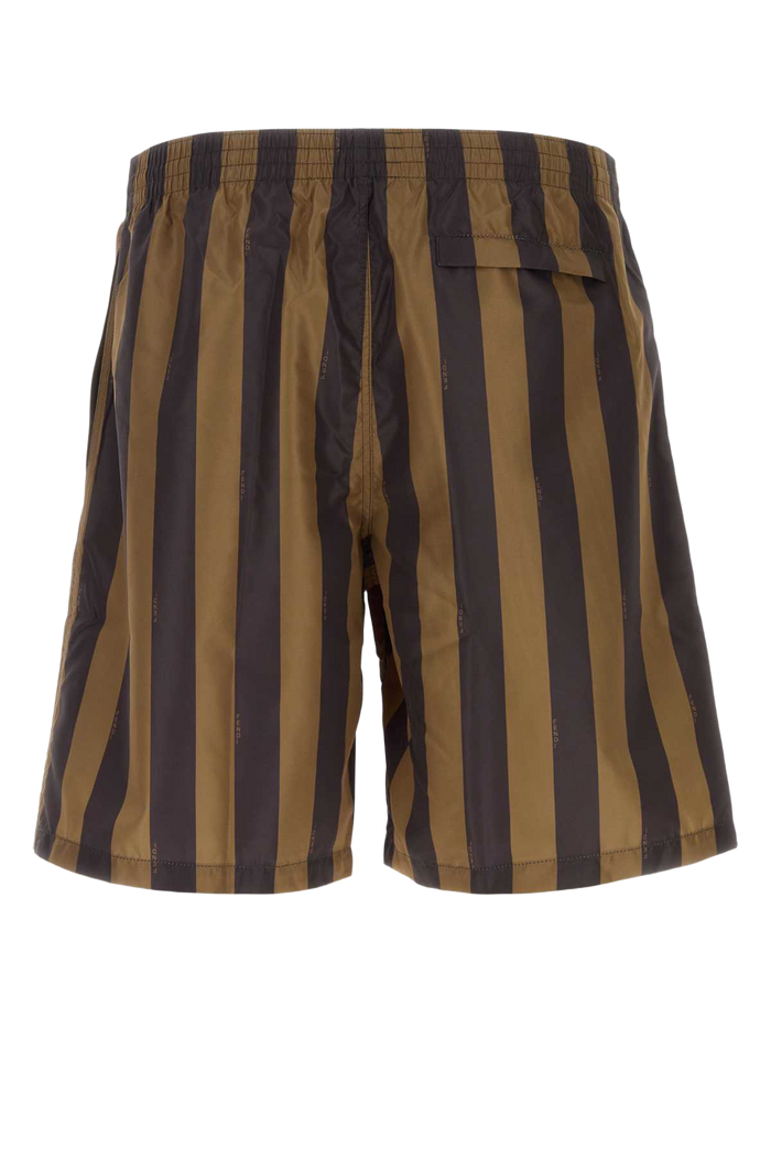 Printed Polyester Swimming Shorts Tabacco/moro Exterior: Costumi Da Bagno