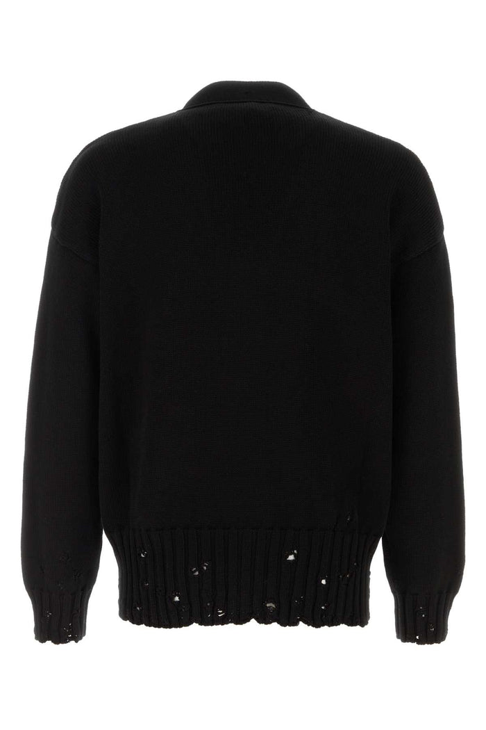 Black Cotton Cardigan Primary Fabric: Knit Maglieria