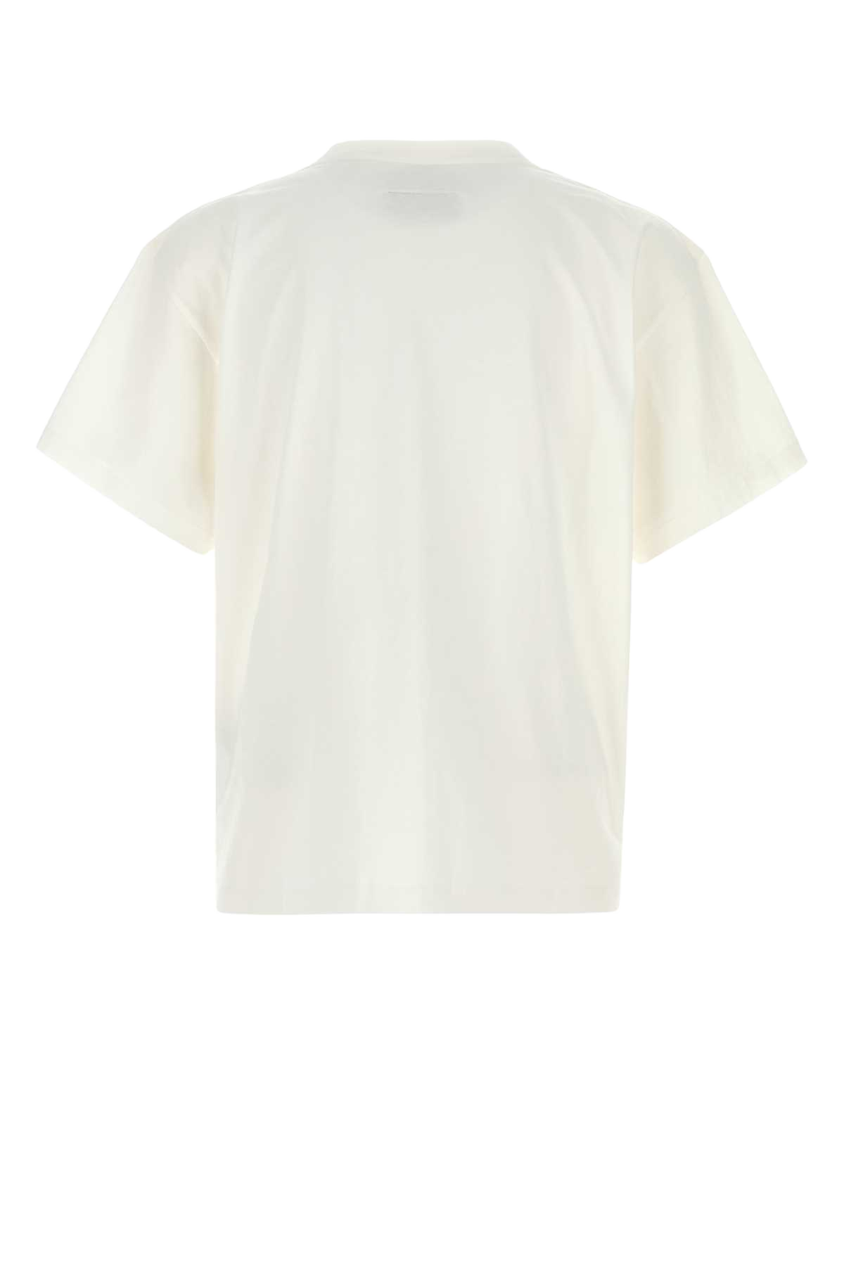 White Cotton T-Shirt Offwhite Cotone