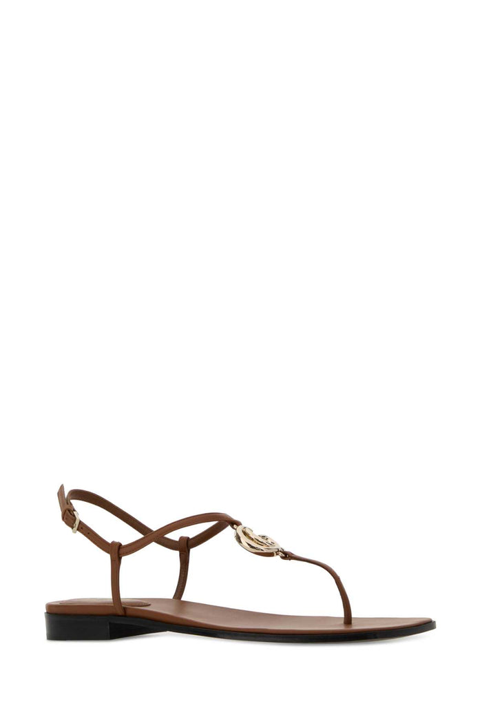 Caramel Leather Thong Sandals Sundialxlifford Sandali