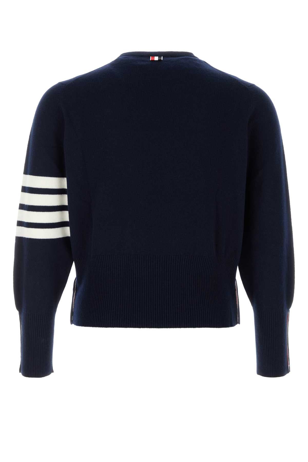 Navy Blue Cashmere Sweater Self Maglieria