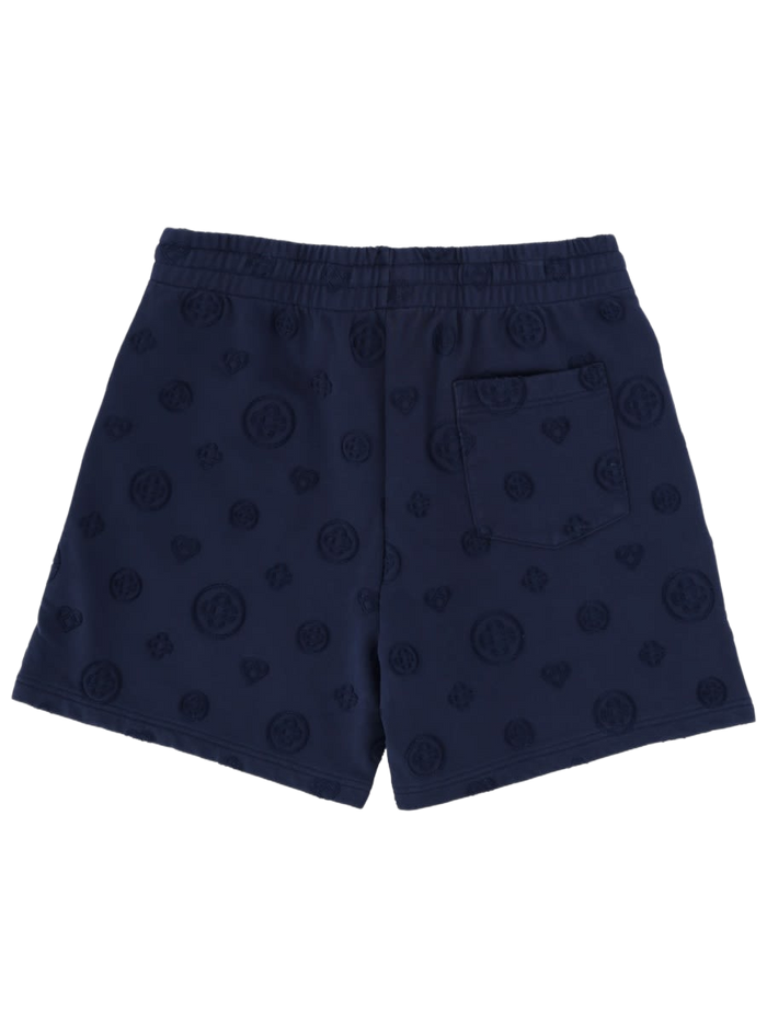 Shorts With Logo Blue Organic Cotton