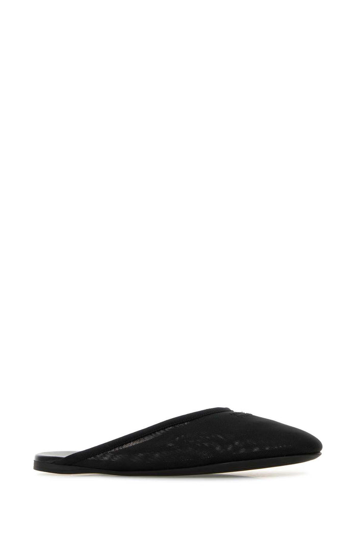Black Mesh Slippers Nero