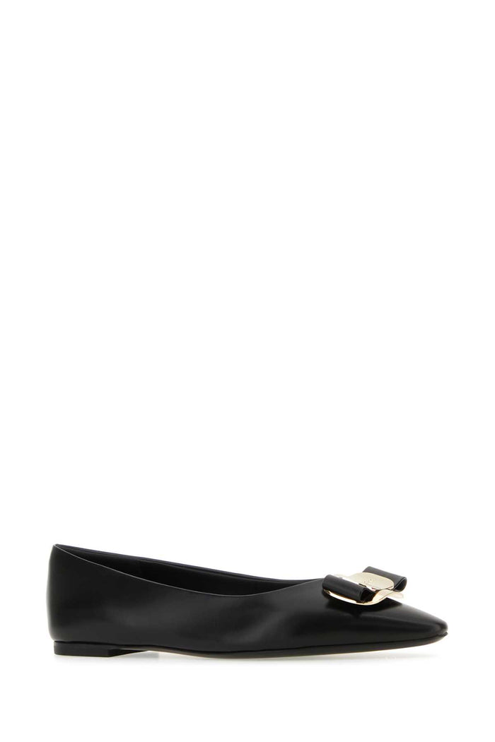Black Leather Zea Ballerinas Neroneronero Ballerine