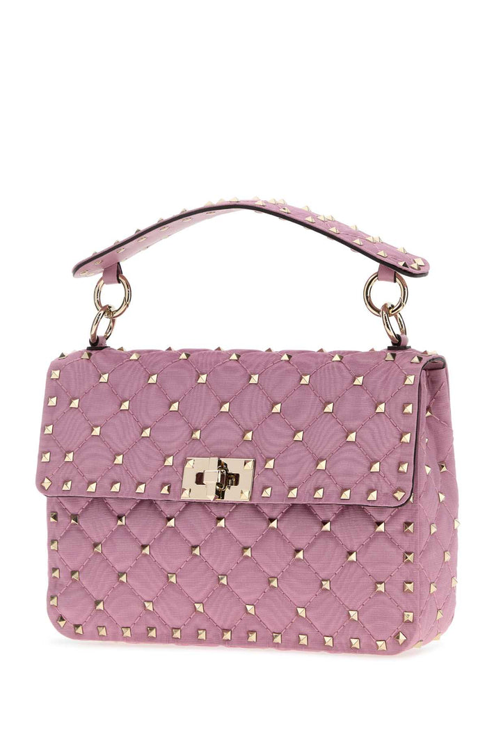 Pink Fabric Rockstud Handbag Rhododendron Borse A Mano