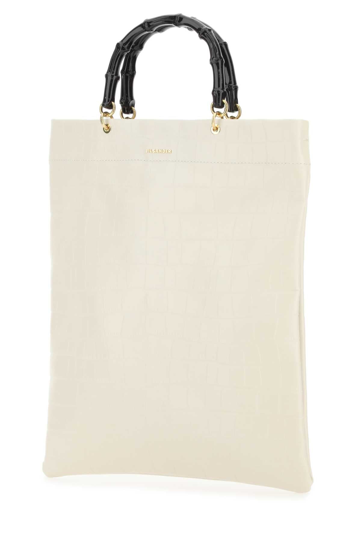 Ivory Leather Medium Shopping Bag 105 Borse A Mano