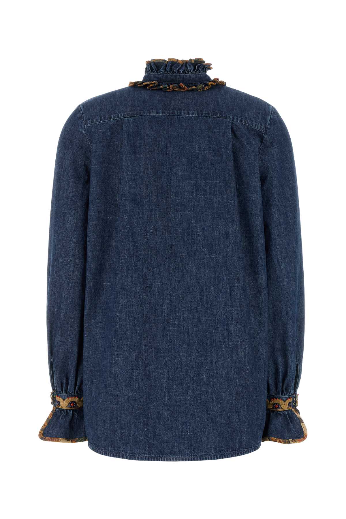 Chambray Denim Blouse Mediumbluedenim Exterior: Cotton Maglie