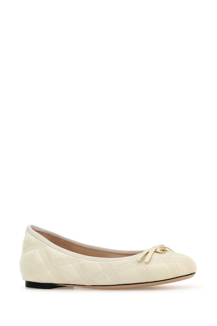 Ivory Leather Ballerinas Ballerine