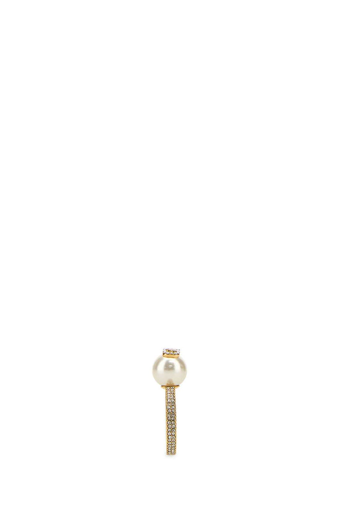Gold Metal Vlogo Signature Ring Oro18creamcrystalsilvershade Anelli