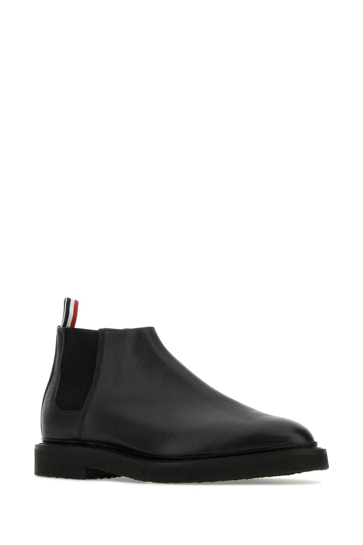 Black Leather Ankle Boots Stivali