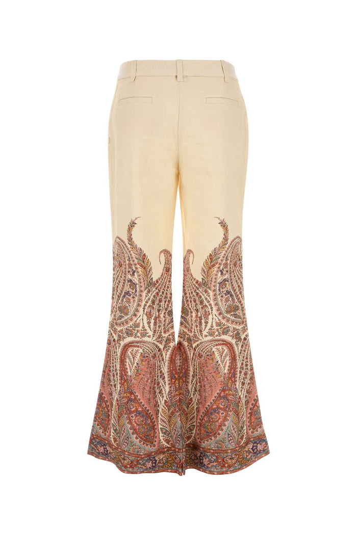 Printed Linen Rhiannon Pant Creampaisley Pantaloni