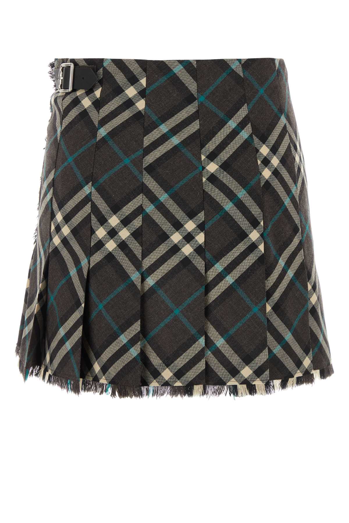 Embroidered Polyester Blend Mini Skirt Snugipcheck Exterior: Wool Gonne