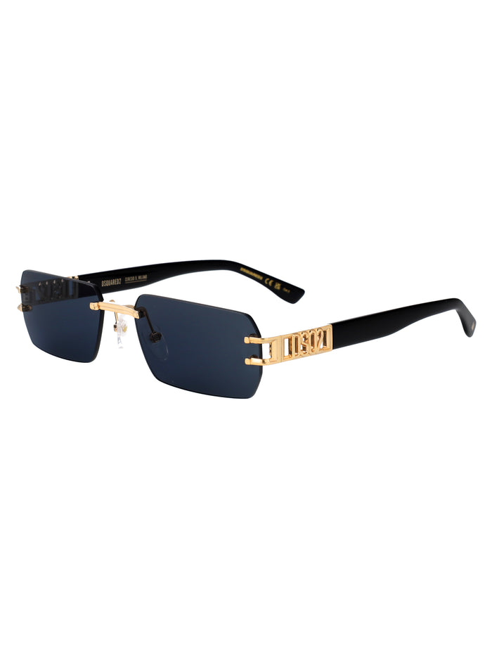 D2 0189-S Gold Metal Sunglasses