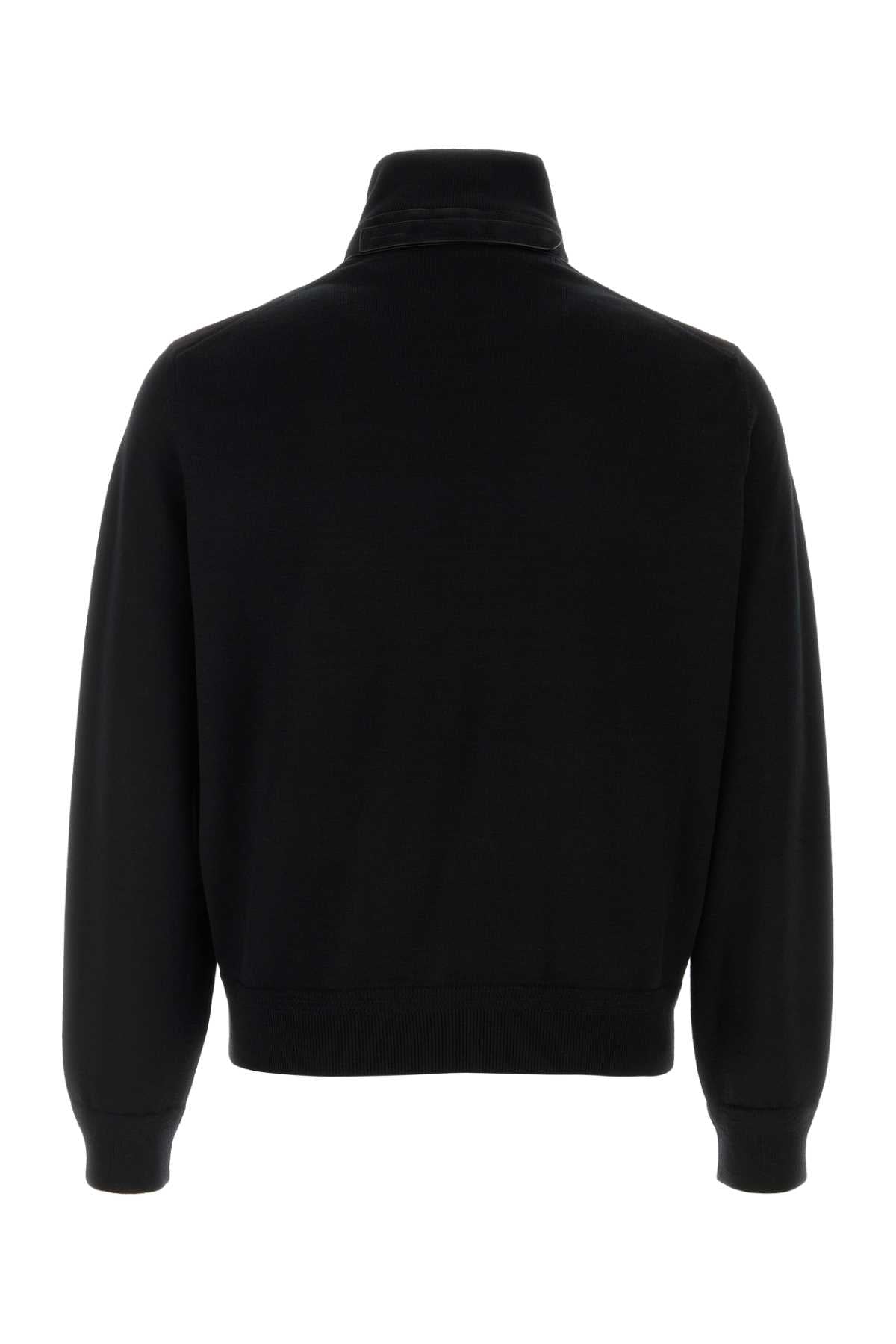 Black Stretch Wool Jacket Maglieria