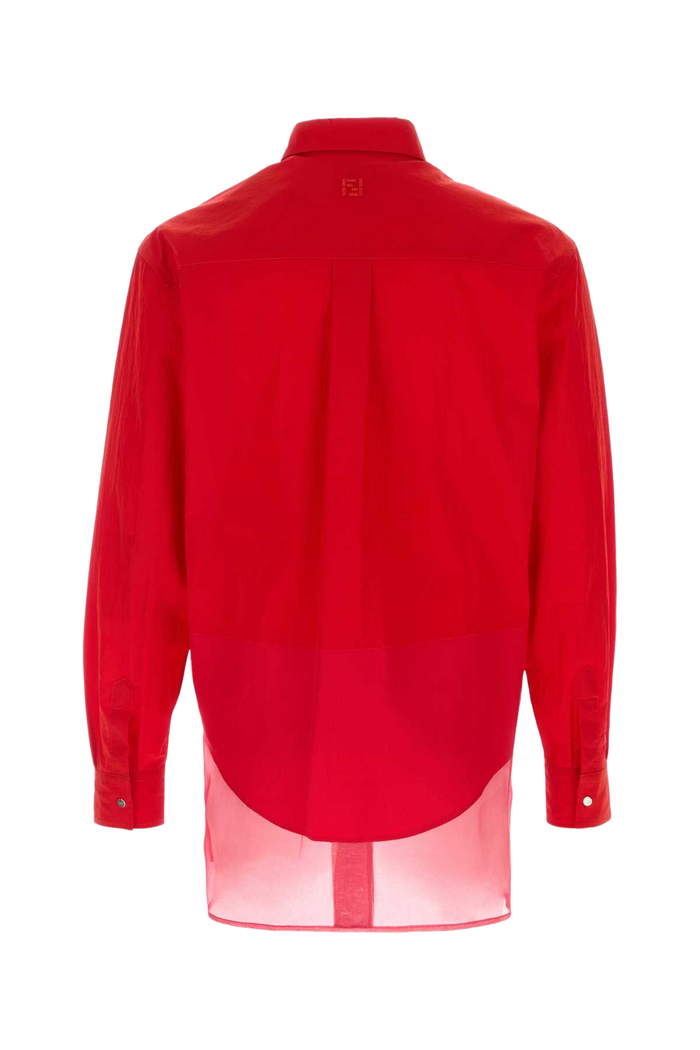Red Nylon Shirt Ortensia Exterior: Silk Camicie