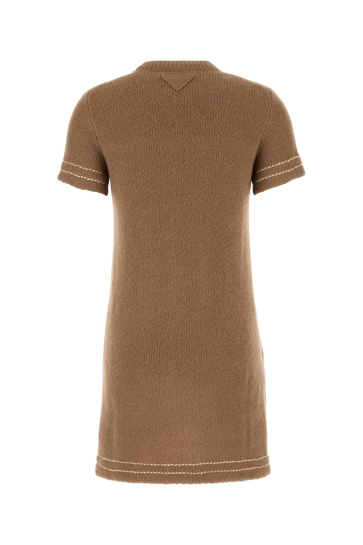 Biscuit Cashmere Mini Dress Cammello Exterior: Abiti