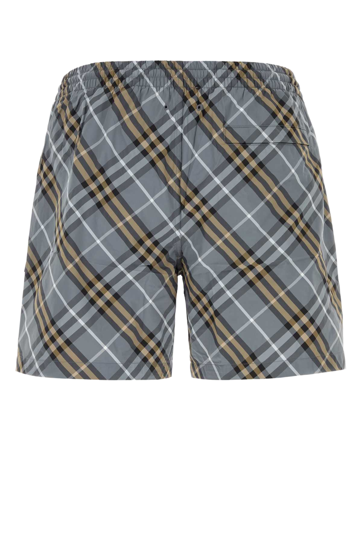 Printed Nylon Swimming Shorts Waveblueipcheck Costumi Da Bagno