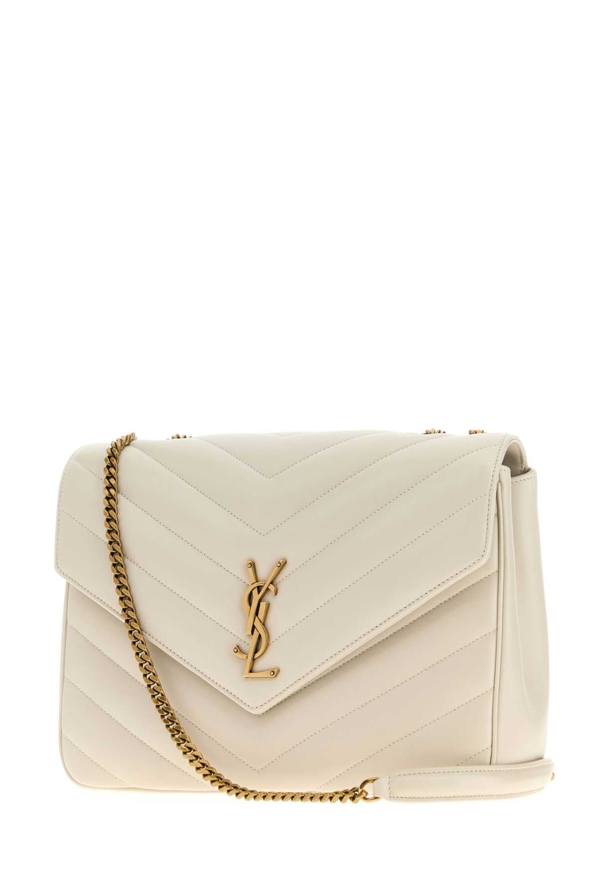 Ivory Leather Large Lou Shoulder Bag Cremasoft Borse A Tracolla