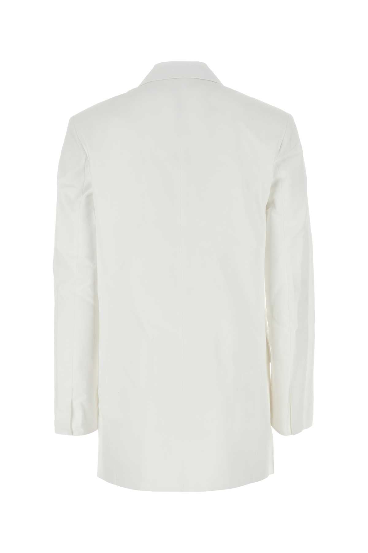 White Cotton Blazer Biancoottico Giacche E Gilet