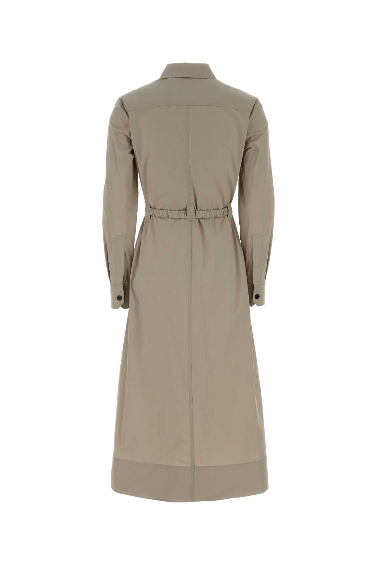 Cappuccino Stretch Poplin Shirt Dress Kaki Exterior: Cotton Elastane Abiti
