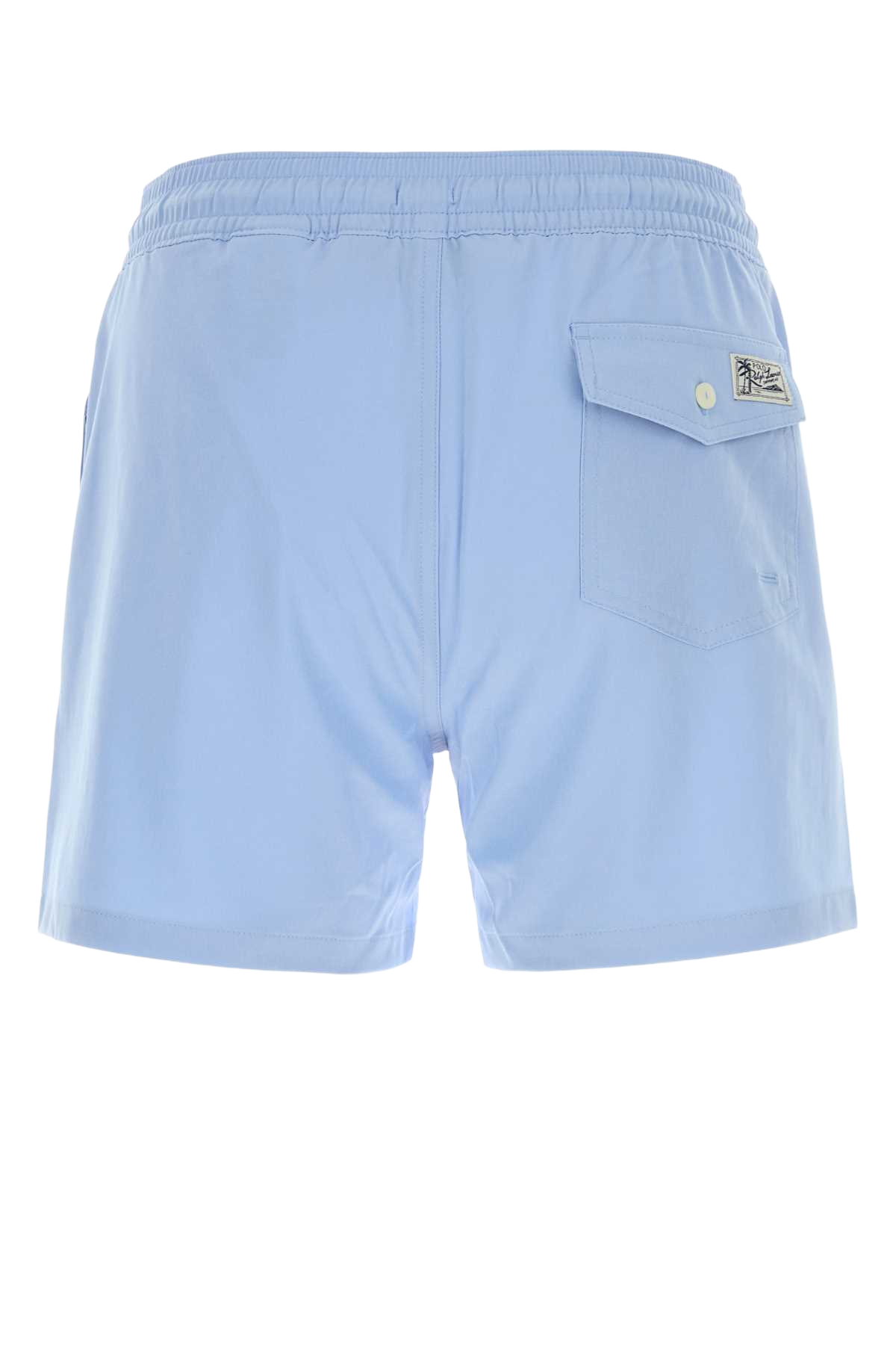 Light-Blue Stretch Polyester Swimming Shorts Austinblue Costumi Da Bagno