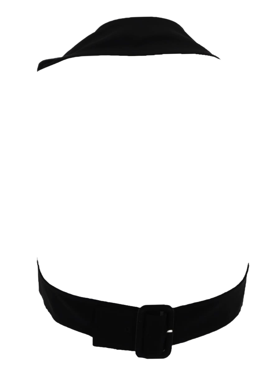 Cropped Top With Open Back Black Tops