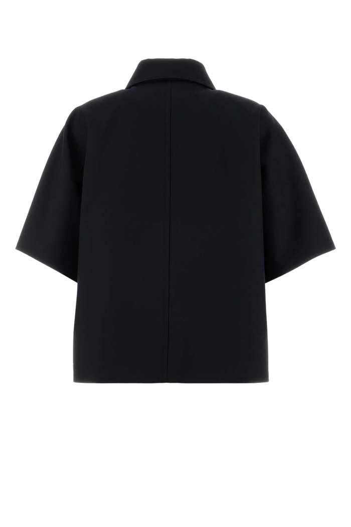 Navy Blue Cotton Paggio Cape Blu Marino Exterior: Giacche E Gilet