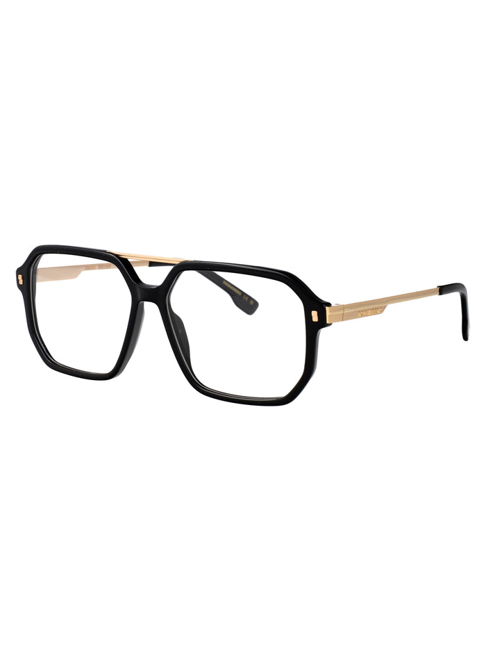 D2 0123 2m2 Black Gold Acetate Optical