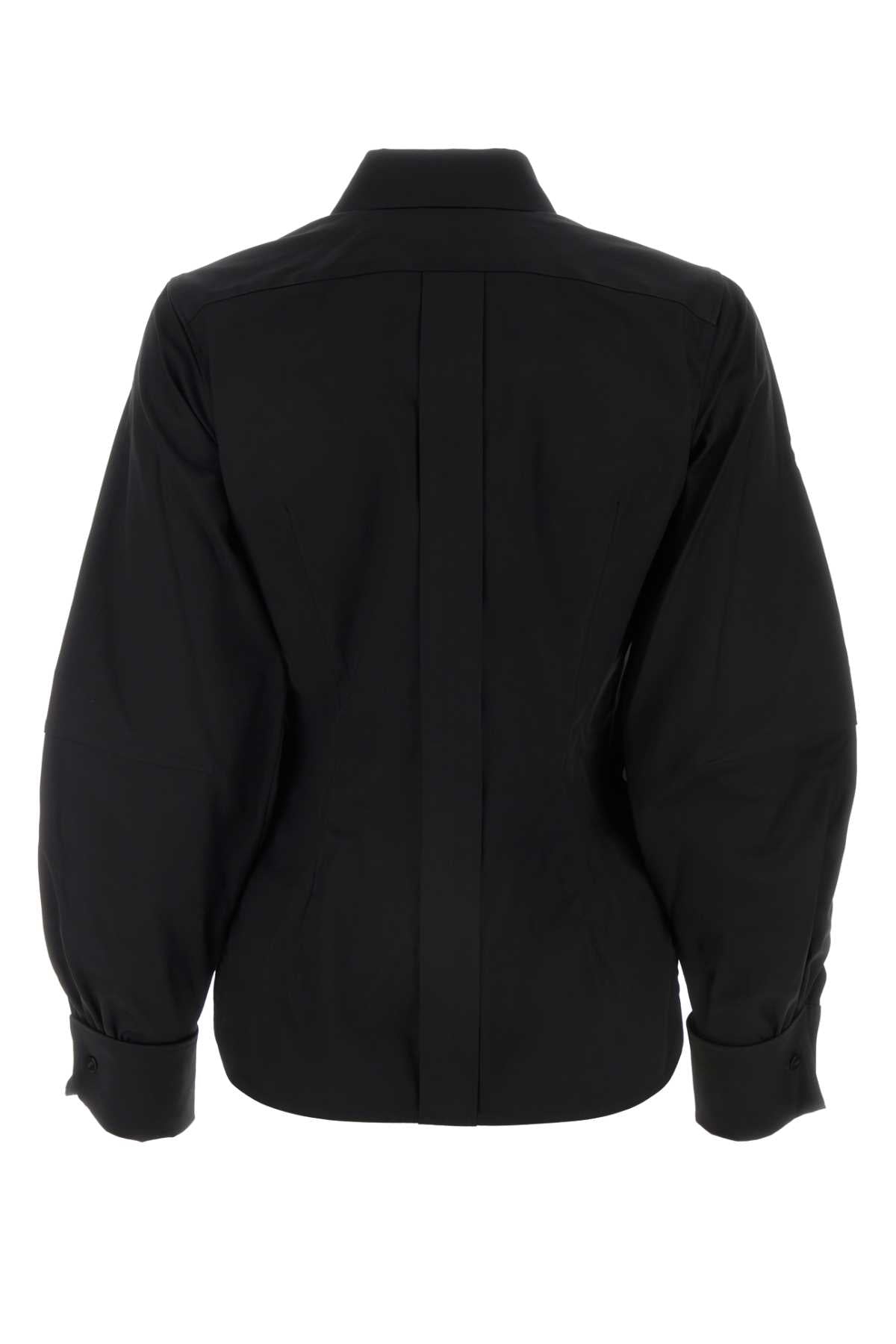 Black Stretch Poplin Pagina Shirt Nero Exterior: Cotton Elastane Camicie