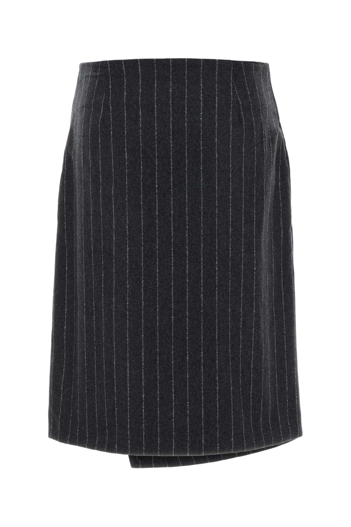 Embroidered Wool Blend Mason Skirt Anthracitestripes Gonne