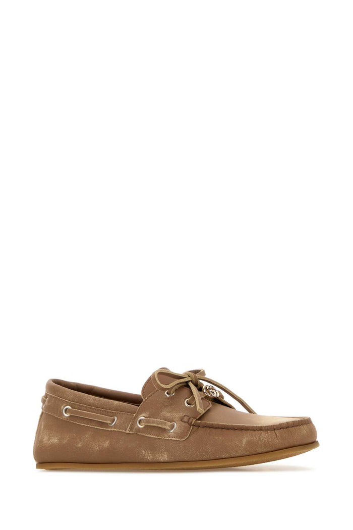 Camel Leather Loafers Sundial Mocassini