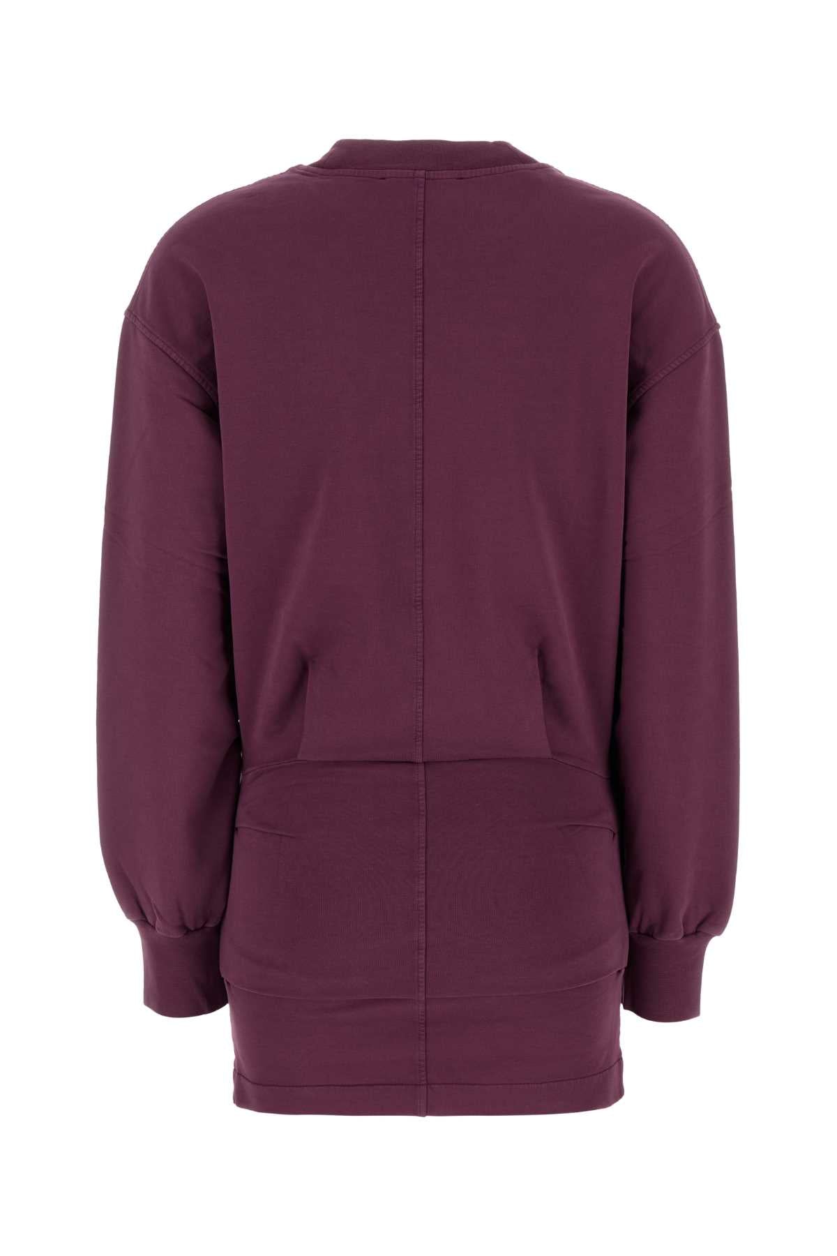 Plum Stretch Cotton Mini Dress Burgundy Abiti