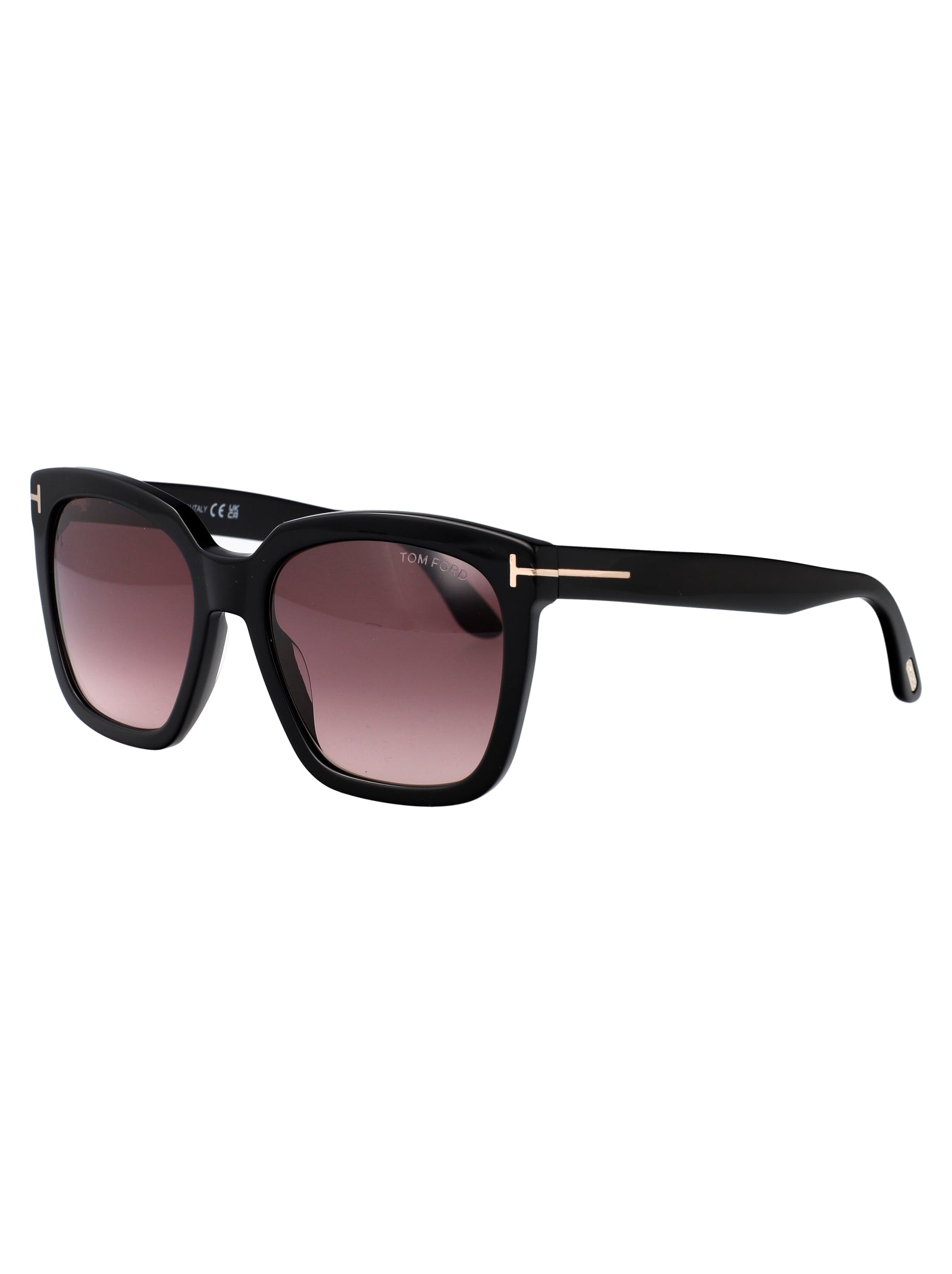Ft0502 01t Nero Lucido / Bordeaux Grad Acetate Sunglasses