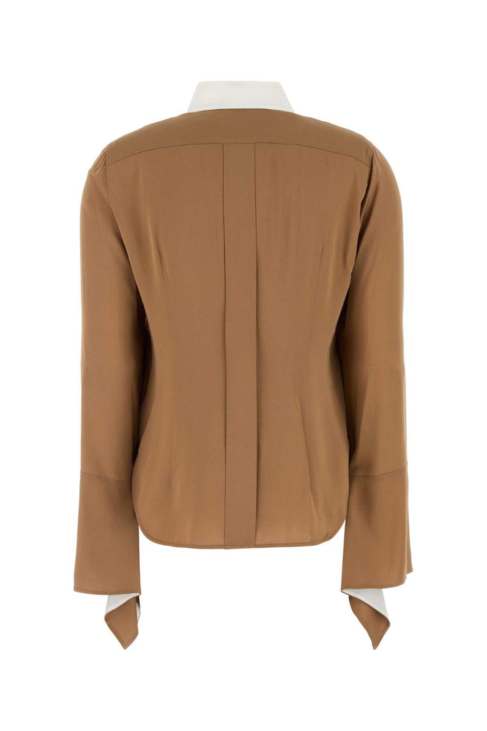 Caramel Crepe Pio Shirt Cammello Exterior: Silk Camicie