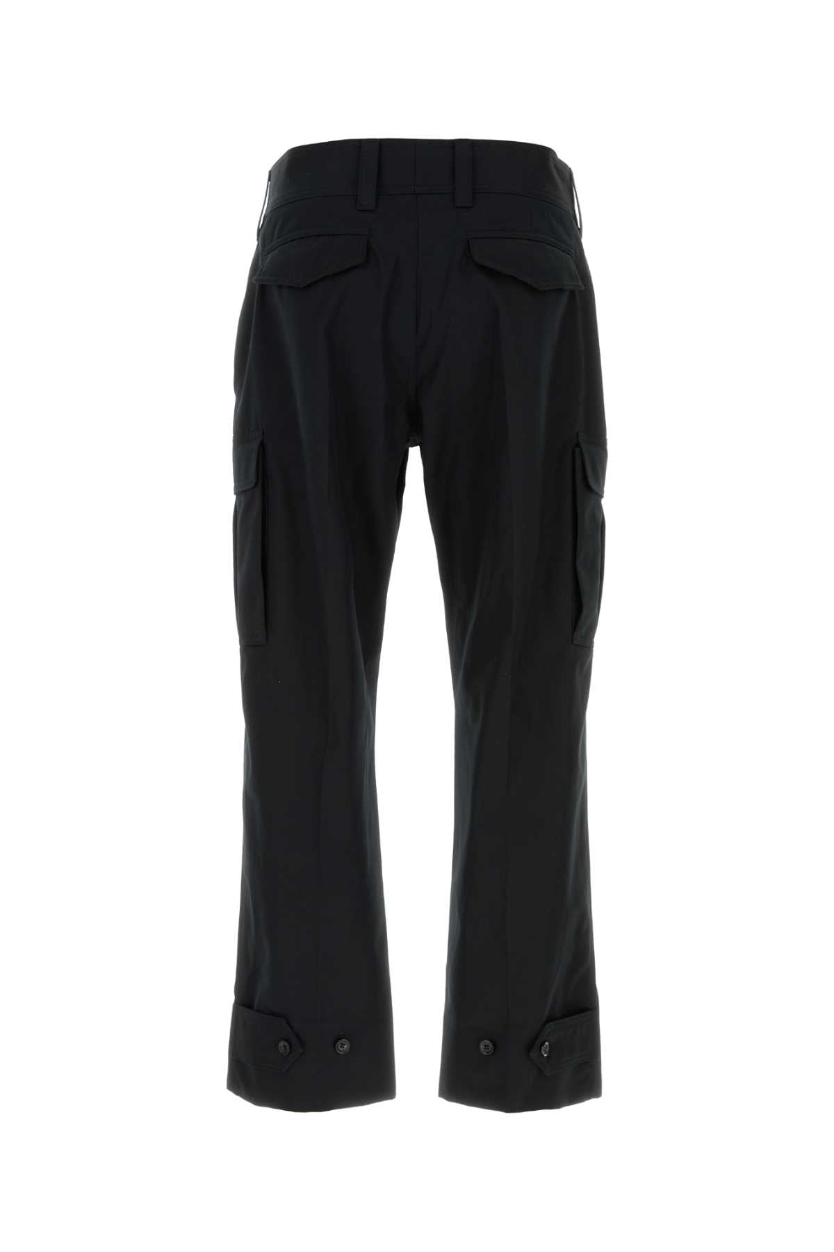 Black Cotton Cargo Pant Exterior: Pantaloni