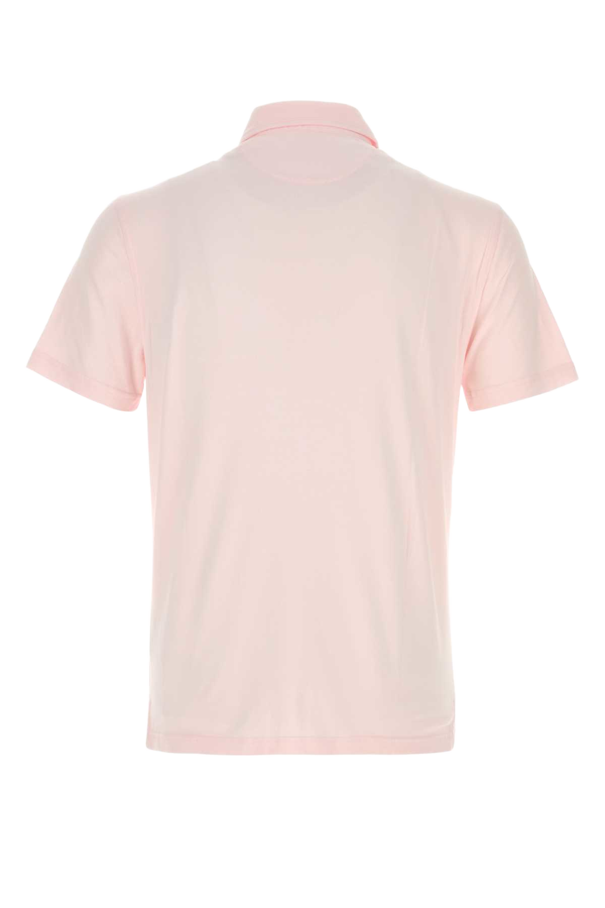 Light Pink Stretch Cotton Polo Shirt Rosa Exterior: Elastane