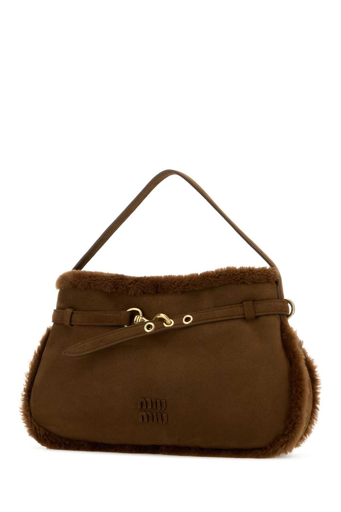 Brown Shearling Shoulder Bag Cacao Borse A Mano