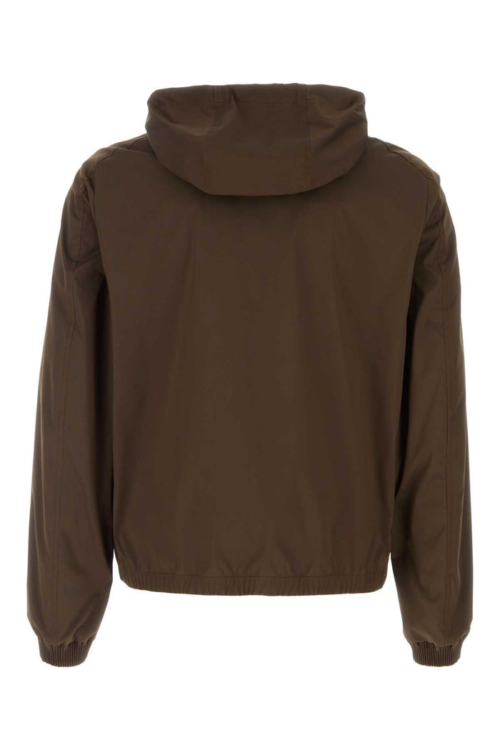 Chocolate Stretch Polyester Albori Jacket Moro Giubbini