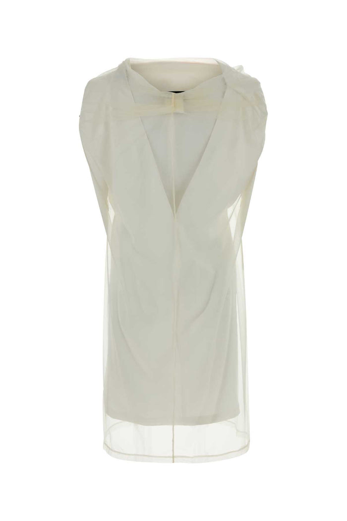 Ivory Stretch Tulle Mela Dress Bianco Maglie