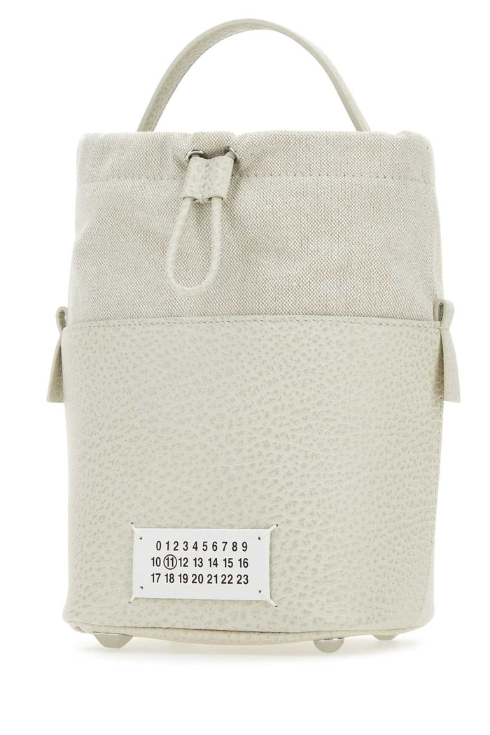 Chalk Leather And Canvas Mini 5ac Bucket Bag H9677 Borse A Secchiello