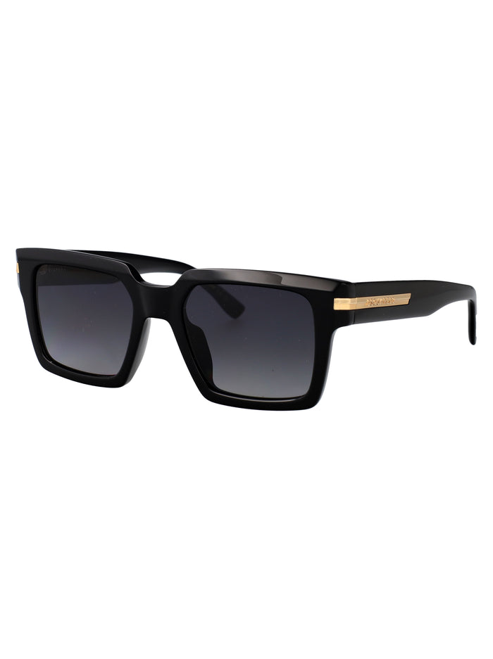 D2 0161-G-S Black Acetate Sunglasses