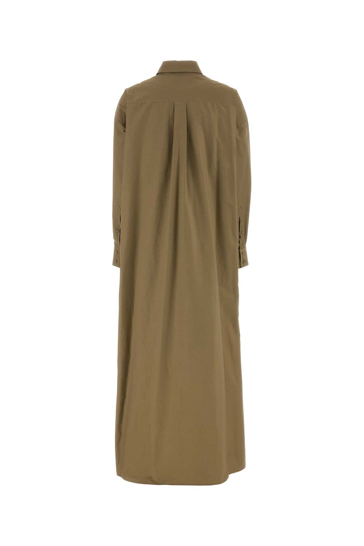Mud Stretch Poplin Oversize Shirt Dress Olivegreen Abiti