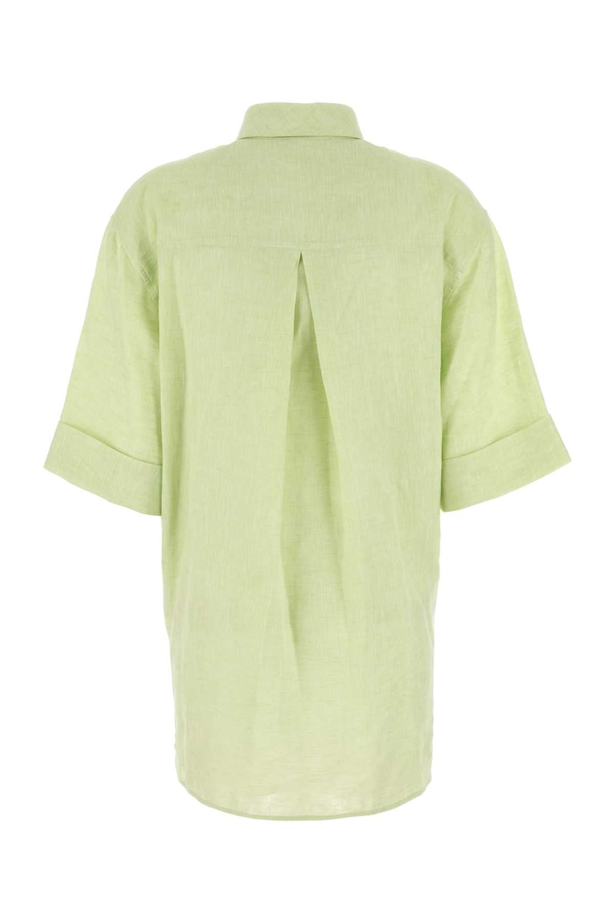 Pastel Green Linen Blouse Clearmint Exterior: Maglie