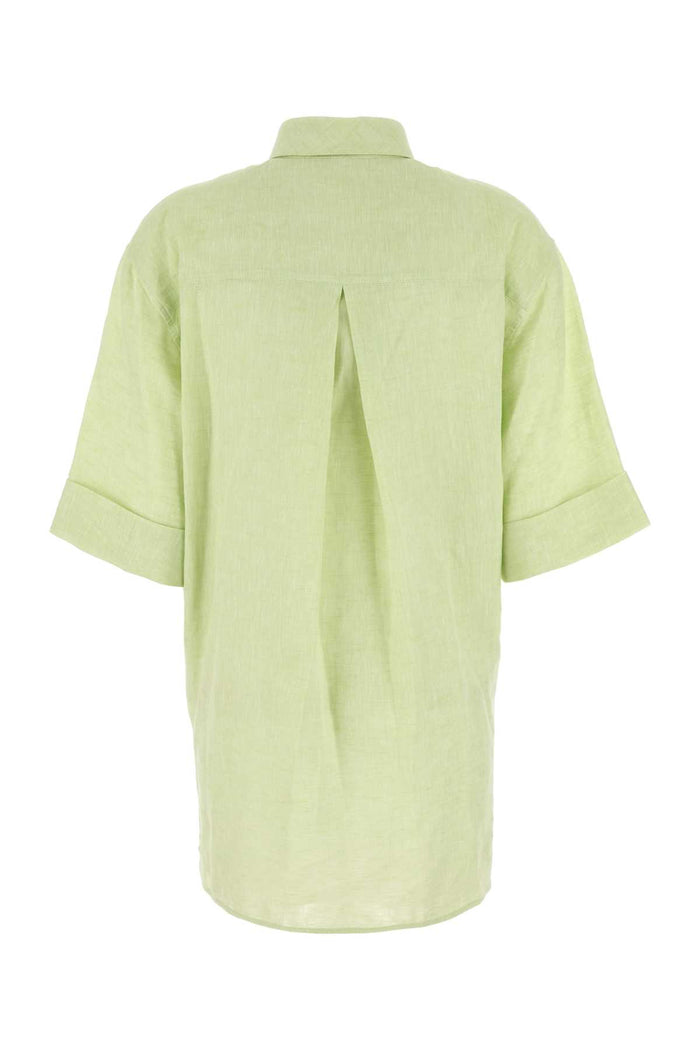 Pastel Green Linen Blouse Clearmint Exterior: Maglie