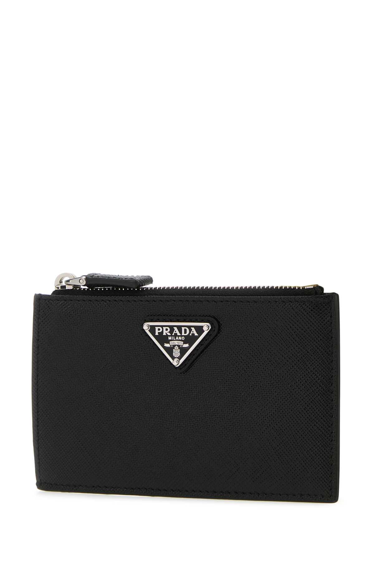 Black Leather Card Holder Nero Vitello Portafogli