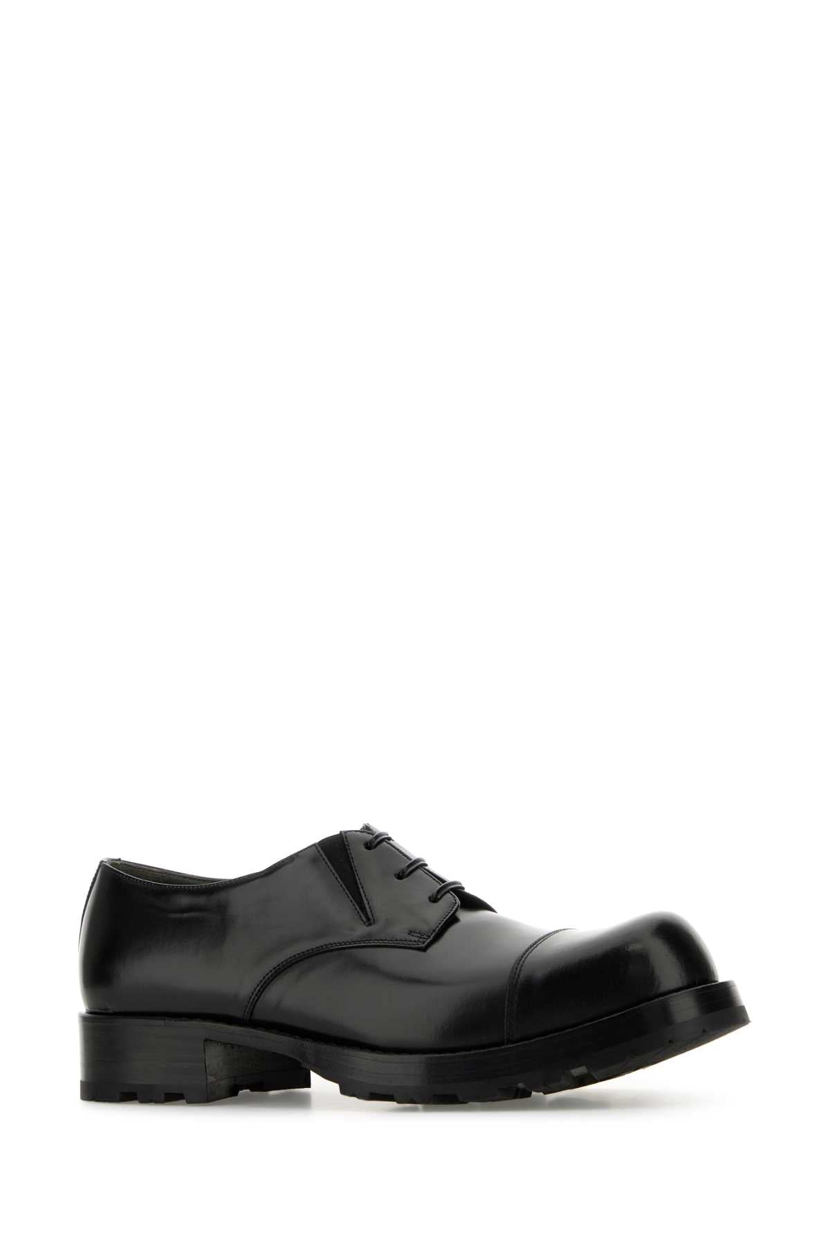 Black Leather Lace-Up Shoes Scarpe Stringate