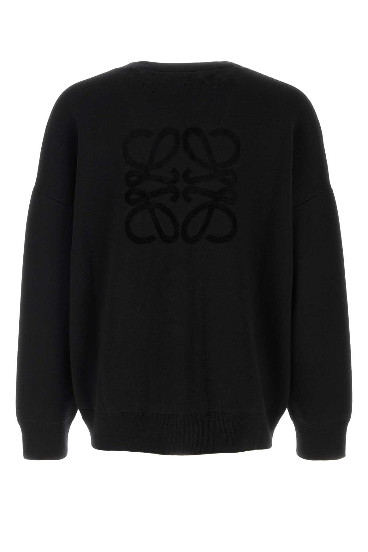 Black Stretch Wool Blend Cardigan Maglie
