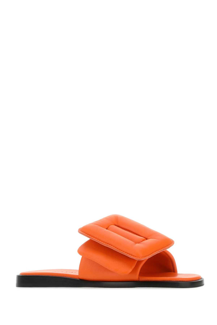 Orange Leather Puffy Slippers Puffinsbill