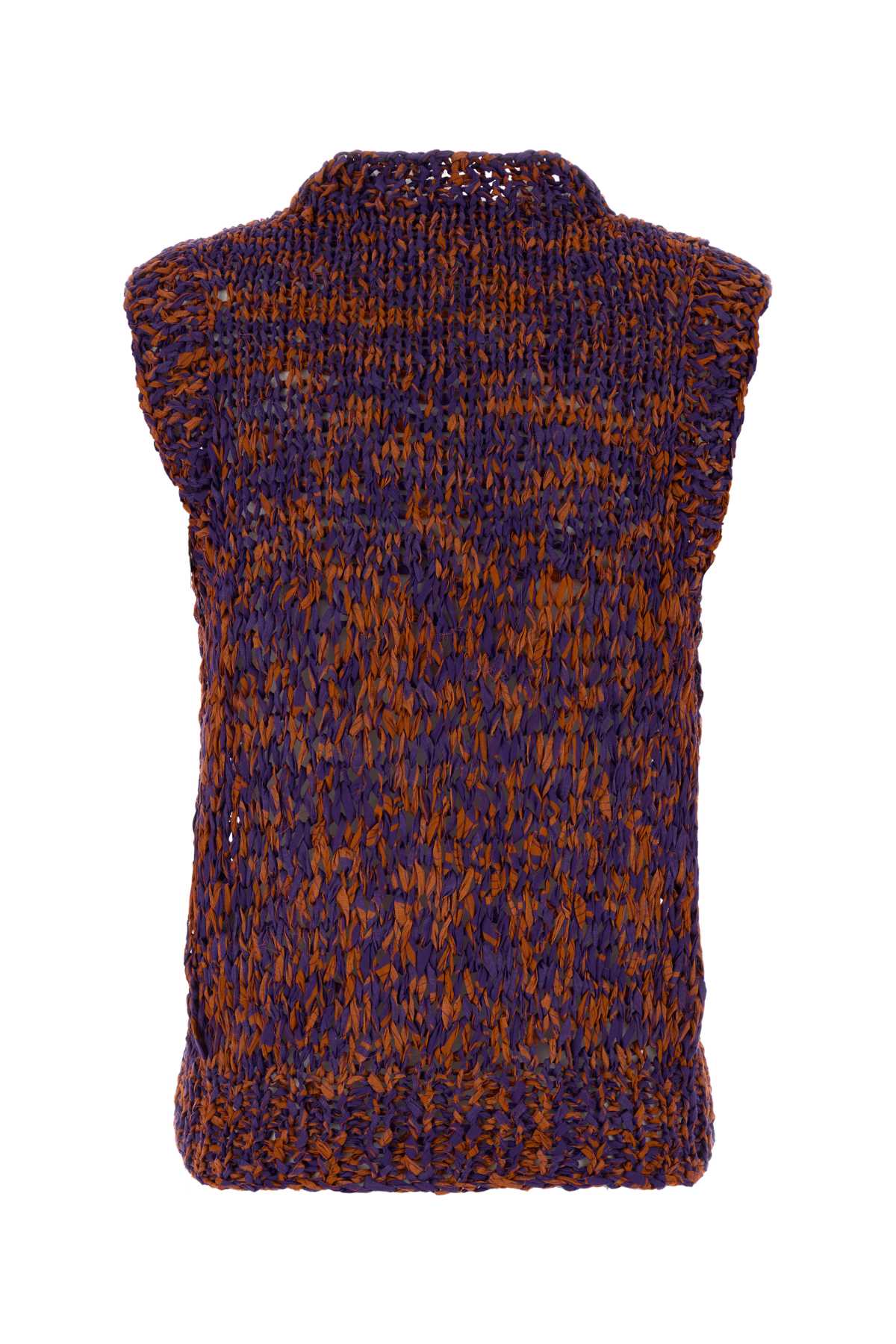 Two-Tone Crochet Tamou Vest Orange Maglieria